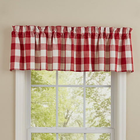 Park Design Wicklow Red and Cream Unlined Valance 72 x 14 Inches Farmhouse Country - Olde Church Emporium