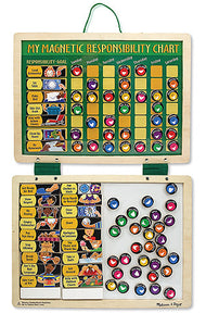 Melissa & Doug - Deluxe Wooden Magnetic Responsibility Chart With 90 Magnets - Olde Church Emporium