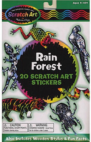 Melissa and Doug Scratch Magic Draw & Learn Rainforest Stickers Ages 5 to 95 [Home Decor]- Olde Church Emporium