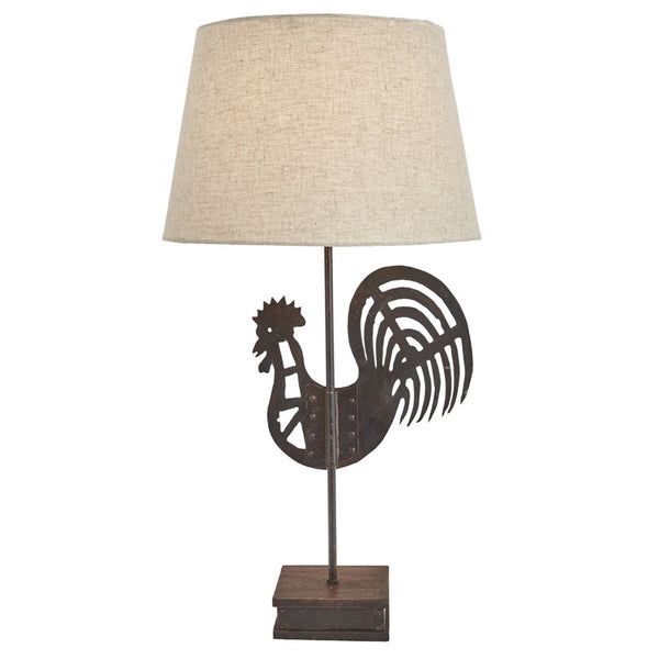 Folk Rooster Lamp with Shade - Olde Church Emporium