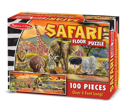 Melissa & Doug African Plains Safari Jumbo Jigsaw Floor Puzzle (100 pcs, over 4 feet long) [Home Decor]- Olde Church Emporium