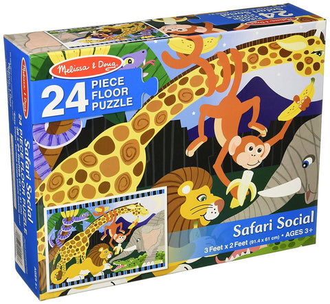 Melissa & Doug Safari Social Jumbo Jigsaw Floor Puzzle (24 pcs, 2 x 3 feet) - Olde Church Emporium