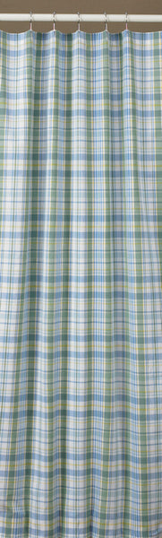 Sarasota Curtains Unlined Plaid Valances, Tiers, and Shower Curtain