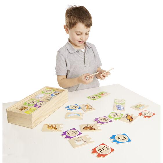 Melissa and Doug Self-Correcting Wooden Alphabet Letter Puzzles Ages 4 and UP - Olde Church Emporium