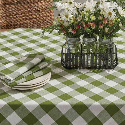 Park Design Wicklow Sage and Cream Buffalo Check Tablecloths - 54 x 54 Inches