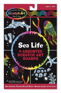 Melissa & Doug - Scratch Art Activity Kit  Sea Life Fun Kit Ages 5 to 95 [Home Decor]- Olde Church Emporium