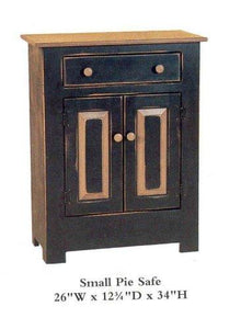 Amish Made Small Pie Safe - Two Tone Primitive Black - Made in USA - Olde Church Emporium