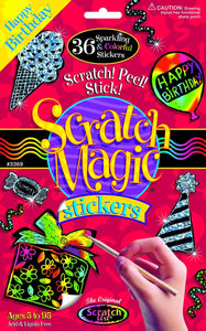 Melissa and Doug - Scratch Art Magic Happy Birthday 36 Piece Sticker Kit Ages 5 to 95 [Home Decor]- Olde Church Emporium