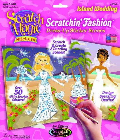 Melissa and Doug Scratch Magic Island Wedding Scratchin' Fashion Sticker Scenes Made in USA - Olde Church Emporium