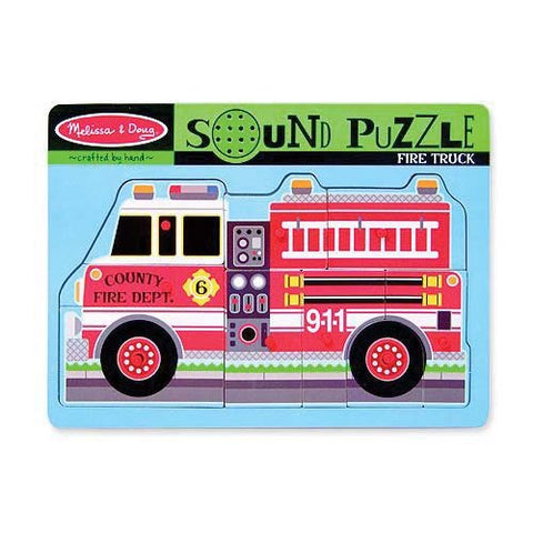 Melissa and Doug Sound Puzzle Fire Truck 9 Pcs. Ages 2+ Item # 731 Crafted by Hand