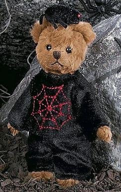 Bearington - Spinner Miniature Halloween Spider Web Plush Bear 5 Inches and Retired - Olde Church Emporium