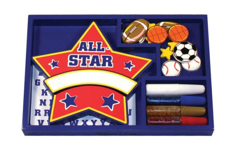 Melissa Doug-  Decorate Your Own Wooden Sports Name Plaque [Home Decor]- Olde Church Emporium
