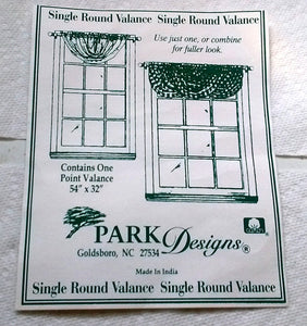 Park Designs - Sturbridge Navy Single Round Valance 54 x 22 Inches - Olde Church Emporium