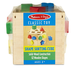 Melissa & Doug - Shape Sorting Cube - Classic Wooden Toy With 12 Shapes [Home Decor]- Olde Church Emporium