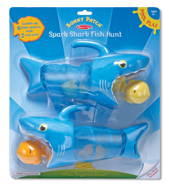 Melissa & Doug - Sunny Patch Spark Shark Fish Hunt Pool Game With 2 Nets and 6 Fish to Catch [Home Decor]- Olde Church Emporium