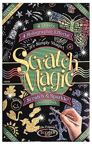 Melissa and Doug - Scratch Art Magic Scratch and Sparkle Combo Pack 4 Glitter Boards Ages 5 to 95 [Home Decor]- Olde Church Emporium