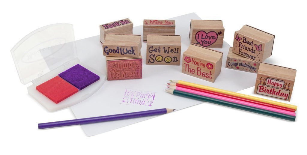 Melissa & Doug Favorite Phrases Wooden Stamp Set