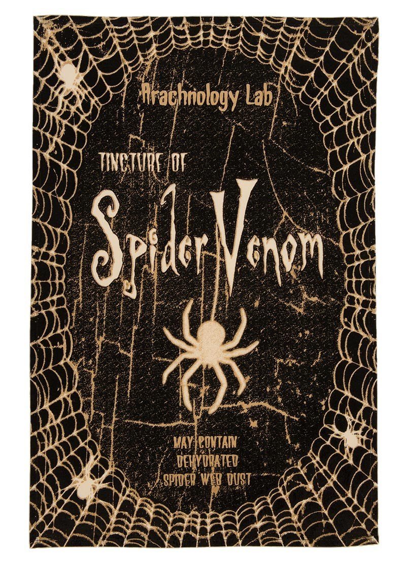 Heritage Vintage Halloween Tea Towel 18" x 26" Spider Venom - Olde Church Emporium