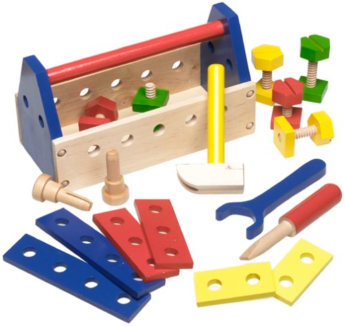 Melissa & Doug - Take-Along Tool Kit Wooden Construction Toy (24 pcs) [Home Decor]- Olde Church Emporium