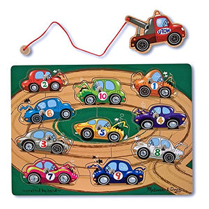 Melissa and Doug Magnetic Tow Truck Game -Wooden and crafted by Hand [Home Decor]- Olde Church Emporium