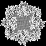 Heritage Lace - Tea Rose Collection - Curtains and Tabletop Accessories in White and Ecru - Olde Church Emporium