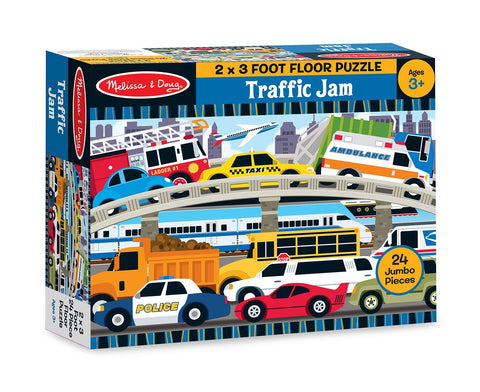 Melissa & Doug Traffic Jam Jumbo Jigsaw Floor Puzzle (24 pcs, 2 x 3 feet long) [Home Decor]- Olde Church Emporium