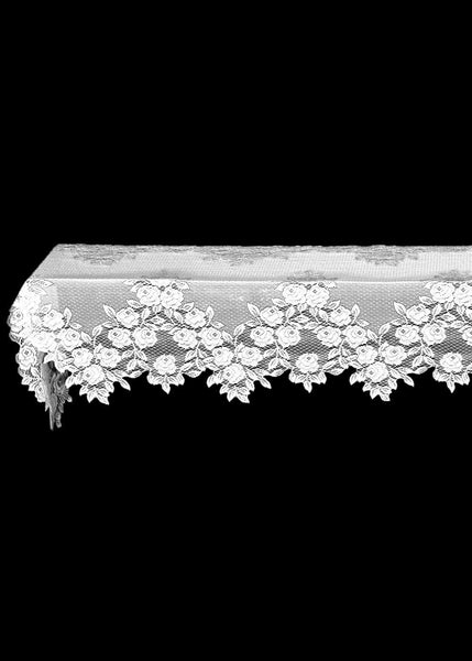 Heritage Lace - Tea Rose Collection - Curtains and Tabletop Accessories in White and Ecru