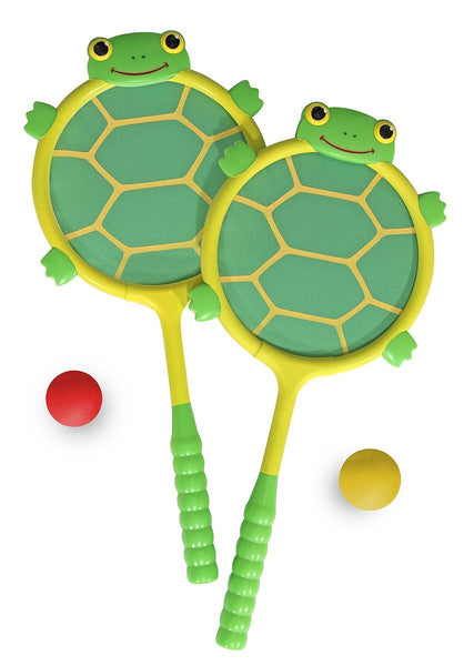 Melissa & Doug - Sunny Patch Tootle Turtle Racquet and Ball Bouncing Game Set [Home Decor]- Olde Church Emporium