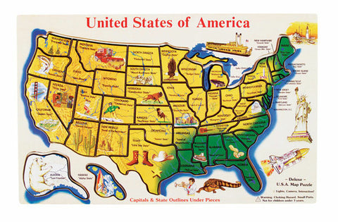 Melissa & Doug Large U.S.A. Map Wooden Puzzle States and State Capitals 46pcs. #95