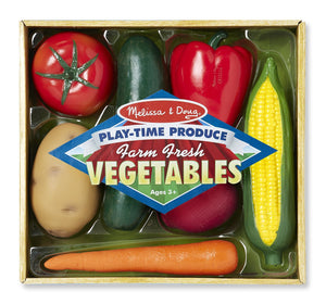 Melissa & Doug - Playtime Produce Vegetables Play Food Set With Crate (7 pieces) [Home Decor]- Olde Church Emporium