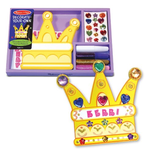Melissa and Doug - Decorate-Your-Own Wooden Crown Name Plaque [Home Decor]- Olde Church Emporium