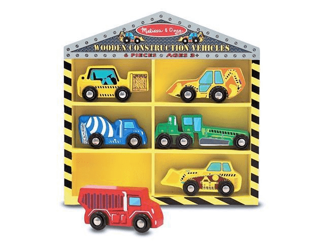 Melissa and doug top wooden construction site vehicles