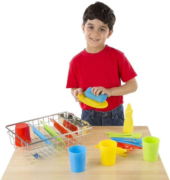 Melissa and Doug Let's Play House Wash and Dry Dish Set (24 pcs)