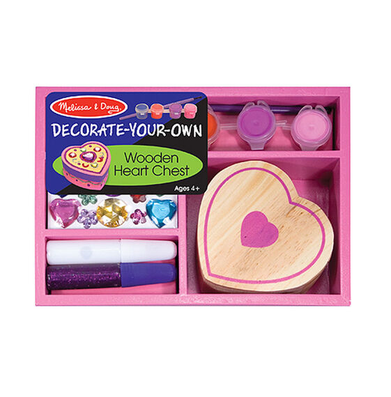 Melissa & Doug Decorate-Your-Own Wooden Heart Chest 3094 Ages 4+