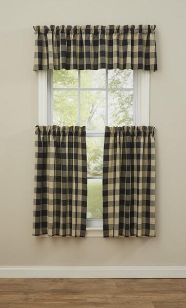 Park Designs Black Wicklow Window Curtain Collection - Valance, Swags, Tiers, Panels, Shower Curtain - Olde Church Emporium