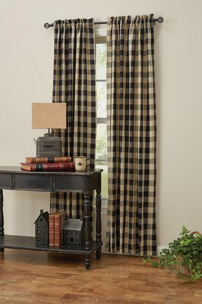 Park Designs Black Wicklow Window Curtain Collection - Valance, Swags, Tiers, Panels, Shower Curtain - Olde Church Emporium