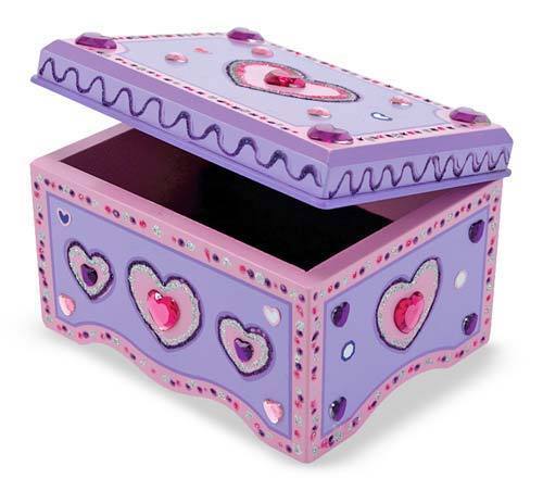 Melissa and Doug Decorate Your Own Wooden Jewelry Box Ages 4+ Item # 3346