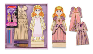 Melissa & Doug Decorate Your Own Wooden Magnetic Princess Fashions Ages 4+ Item # 4182