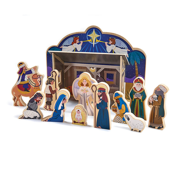 Melissa & Doug Wooden Nativity Set 15+ wooden pieces # 3858