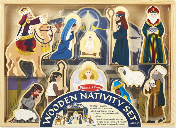 Melissa & Doug Wooden Nativity Set 15+ wooden pieces # 3858