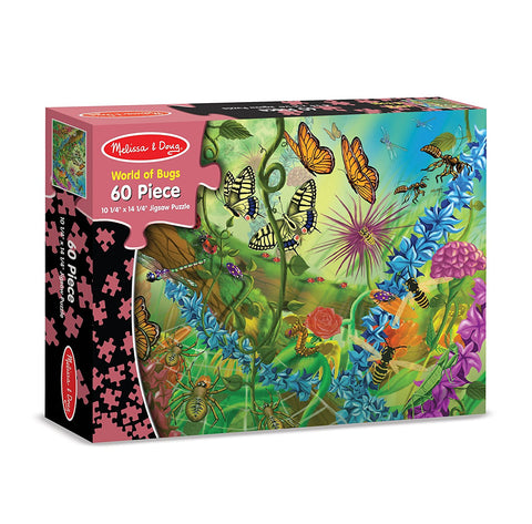 Melissa and Doug - World of Bugs 60 Piece Jigsaw Puzzle Ages 5+ [Home Decor]- Olde Church Emporium
