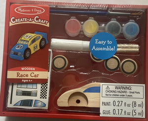 Melissa & Doug Create A Craft Wooden Race Car Ages 4+ Toy Kit #4575