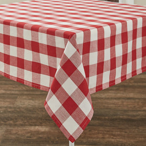 Park Design Wicklow Check Square Table Cloth Red and Cream 54 x 54 Inches Farmhouse Country - Olde Church Emporium