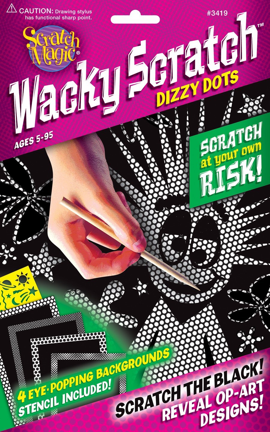 Melissa & Doug Scratch Art Scratch Magic Wacky Scratch Dizzy Dots Activity Kit 4 Boards Ages 5 to 95 - Olde Church Emporium