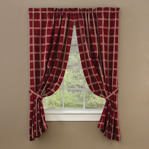 Park Designs Windsor Star Garnet Lined Curtain Panels 72 x 63 Inches - Olde Church Emporium