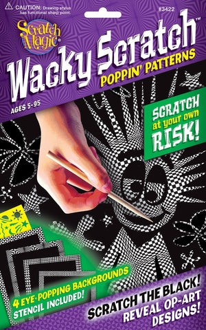 Melissa & Doug Scratch Art Scratch Magic Wacky Scratch Poppin' Patterns Activity Kit Ages 5 to 95 - Olde Church Emporium