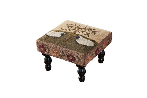Park Designs Willow & Sheep Hooked Stool - Olde Church Emporium
