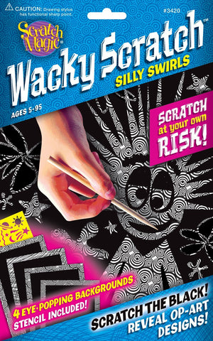 Melissa & Doug Scratch Art Scratch Magic Wacky Scratch Silly Swirls Activity Kit Ages 5 to 95 - Olde Church Emporium