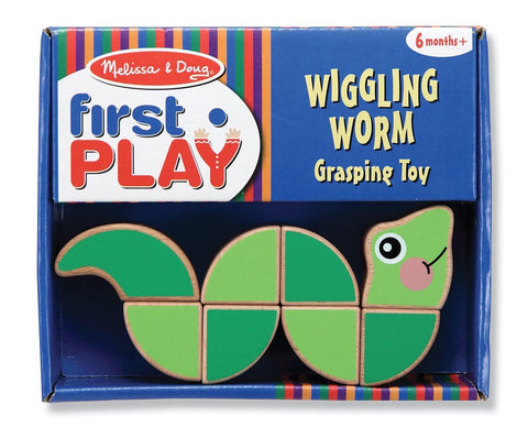 Melissa and Doug - Wooden Wiggling Worm Grasping Baby Toy Ages 6 Months + [Home Decor]- Olde Church Emporium
