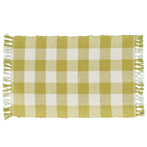 Park Design Wicklow Yarn Aloe Buffalo Check Placemats 13 x 19 Inches